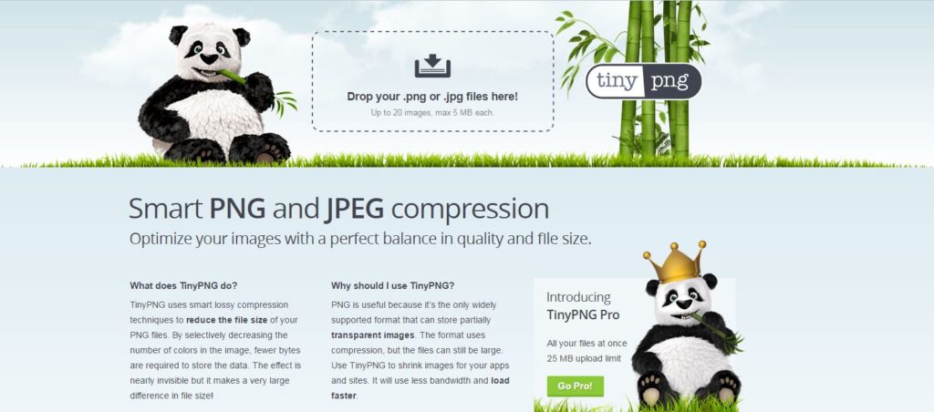 site de compression photo Tinypng