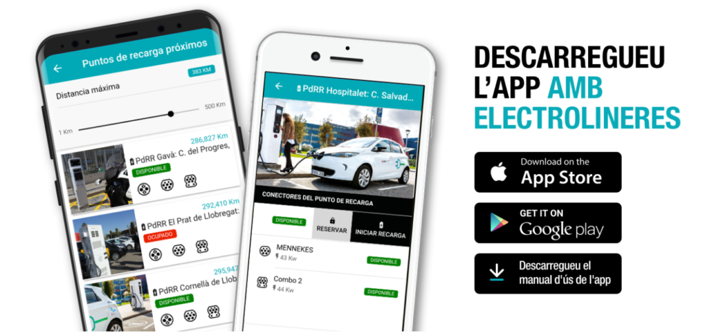 descgarar la app amb electrolineres para cargar gratis en Barcelona